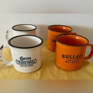 4 - 2 Bulls it Bourbon Frontier Whiskey & Cuervo Tradicional 100% DE AGAVE Cups.